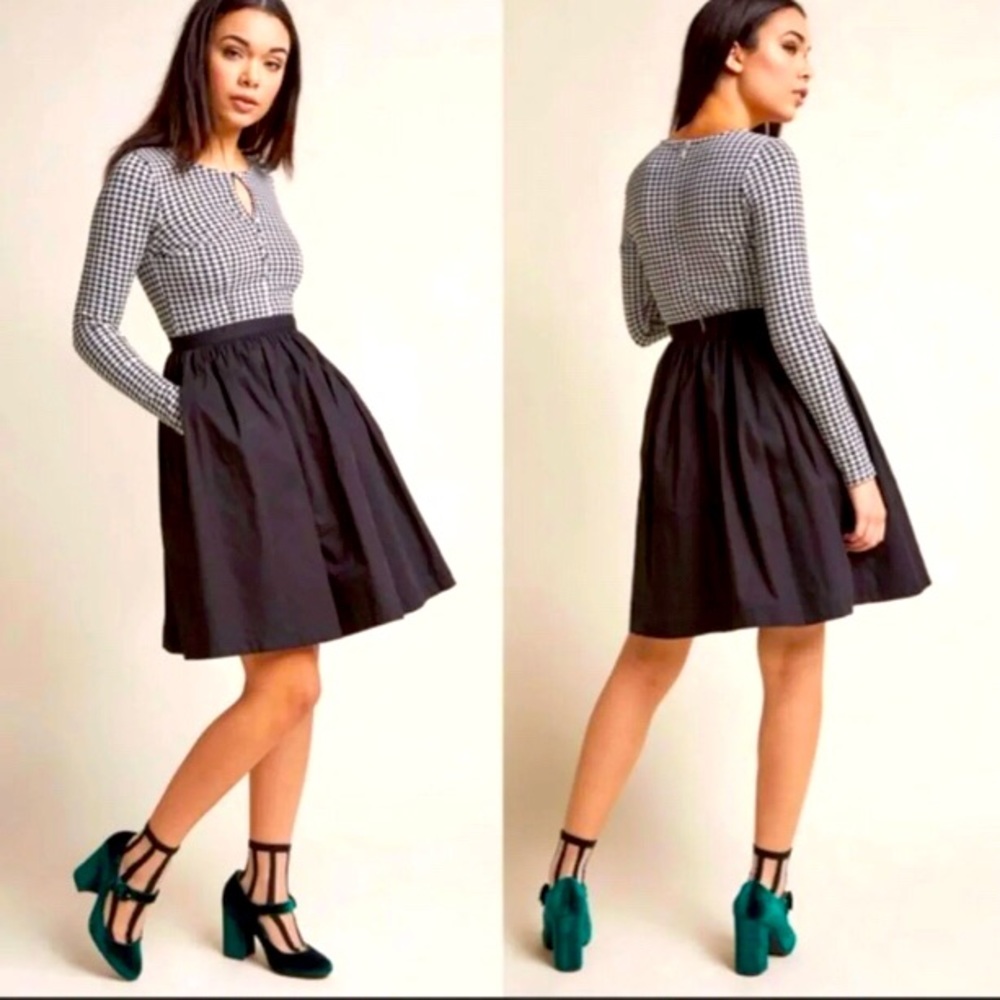 ModCloth Houndstooth Fit and Flare Dress